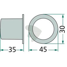 Ældre model nylonbøsning, ideel til reparation og vedligeholdelse.