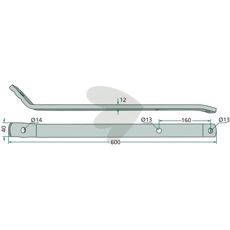 Stiftholder Kuhn 600mm anvendes i forskellige landbrugsmaskiner for holdbarhed.