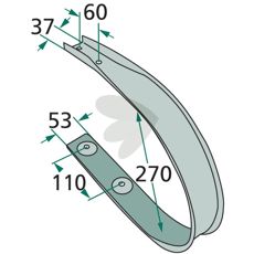 Skraber 938132.0 til Krone, ideel til landbrugs- og byggemaskiner.