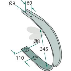 Pick-up bøjle 87005743, et vigtigt tilbehør til traktorens indsamlingssystem.