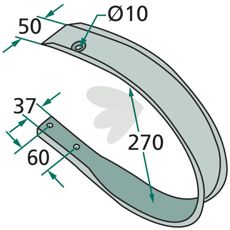 Udvendig skraber KR 130, 160, ideel til Bj 90, hul 10mm.
