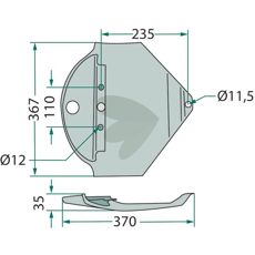 Slæbesko VNB1361686, robust del for optimeret jordbehandling.