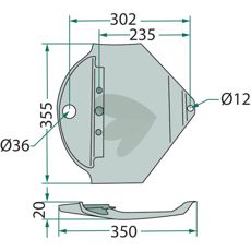 Venstre slæbesko VNB1650186, designet for holdbarhed og ydeevne.
