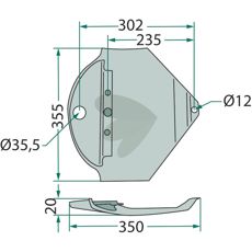 Højre slæbesko VNB1650286, robust del for styrke ved arbejdet.