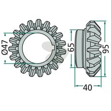 Holdbart konisk tandhjul med 19 tænder, ideelt til professionel brug.