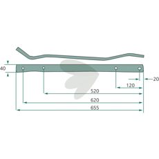 Tapparm Kuhn 655mm, perfekt til præcisionsarbejde inden for landbrug.