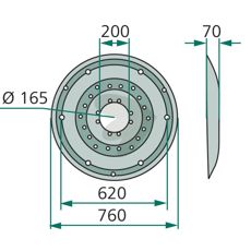 Robust plade ME02K0, ideel til landbrugs- og jordbrugsarbejde.