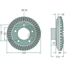 Tandhjul med 51 tænder, designet til optimal jordbearbejdning.