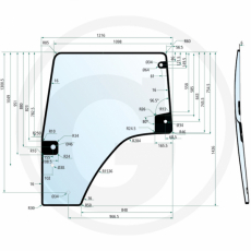 Dørrude til venstre side af Deutz 5090G, holdbar og pålidelig.