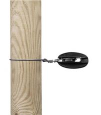 Sort forstærkede hjørneisolatorer til elhegn, pakket i 5 stykker.