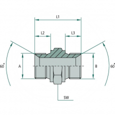 GA 3/8 M-BSP x 5/8 M-BSP adapter for sikre forbindelser.