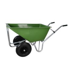 Plasttrillebør 160 liter i grøn farve, praktisk til store laster.