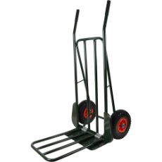 Sækkevogn med punkterfrie hjul, perfekt til effektiv transport af materialer.