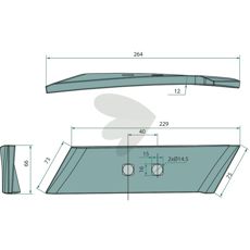 Kverneland højrespids, en pålidelig del til landbrugsmaskiner.
