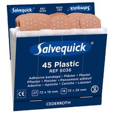 Salvequick plastplaster, pakke med 6 styk, perfekt til at beskytte små sår.