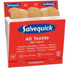 Tekstilplaster Salvequick 6x40, ideelle til at beskytte og fremskynde helingsprocessen.