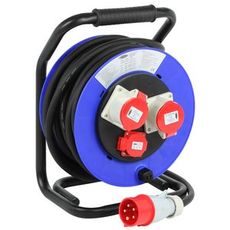 Kabeltromle 20M gummi, IP44 med 2 x 5-polede stik.