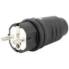 Holdbar gummibelagt jordet stikprop, ideel til hårde miljøer.