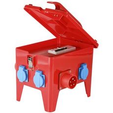 Højtydende arbejdscentral 16A med 2x400V og 5x230V til professionel brug.