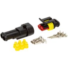 Superseal kontaktbord 2-polet 12/24V, perfekt til fugtige miljøer.