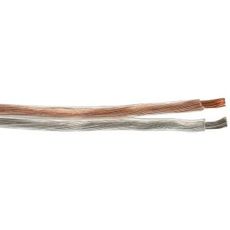 Højttalerkabel 4m i transparent design, optimalt til lydtransmission.