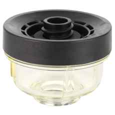 Donaldson brændstoffilter i glas, designet til optimal brændstofovervågning.