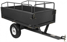 Tipvogn til plæneklipper, kapacitet 200 kg, praktisk og holdbar.