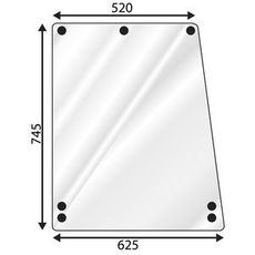 Gennemsigtig siderude til Ford traktorer, model 77-10/85 med Q-Kabine.