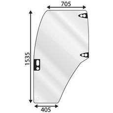 Venstre dørrude til NH, giver fremragende udsigt og beskytter chaufføren.