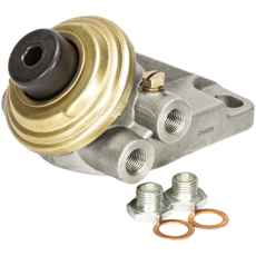 Filterholder udstyret med håndpumpe for nemmere vedligeholdelse og brug.