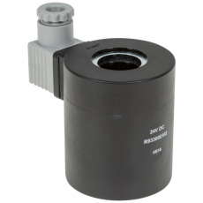 24V solenoid med 1/2" tilslutning, perfekt til maskinanvendelser.