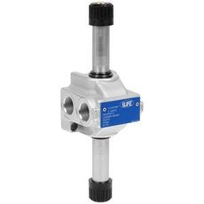 Retningsventil 4/3, 1/2" med centrum P-T, fremragende til hydraulik i tunge maskiner.