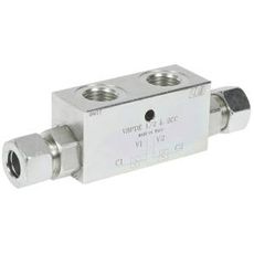 Tung dobbelt låseventil til højtrykssystemer, max 350 bar, pålidelig ydeevne.