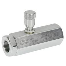 Kompenseret strypventil 1/2" der sikrer stabilt flow under varierende tryk.