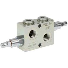 Dobbelt trykbegrænsningsventil 1/2", justerbar 10-180 bar til sikker drift.