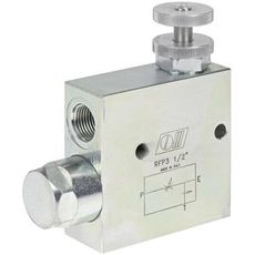 Flowregulatorventil 1/2" som kontrollerer flowet til 80 l/min.