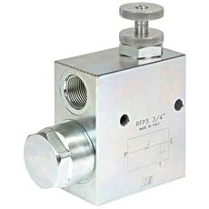 Flowregulatorventil 3/4" med kapacitet til 120 l/min, robust og pålidelig.