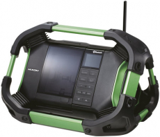 Byggeradio med Bluetooth, perfekt til arbejde på byggepladser med kraftfuld lyd.