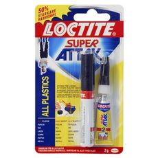 Super Attak lynlim til plast, hurtig og holdbar løsning.