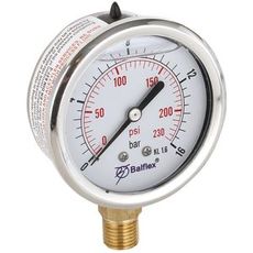 Manometer 16Bar, 63mm, bundmontering, ideel til tryktest.