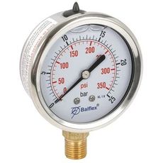 Manometer 25Bar, 63mm, bundmontering, ideel for præcision og pålidelighed.