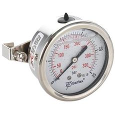 Manometer 25Bar, 63mm, bagmontering, perfekt til mellemtryksmåling.