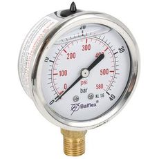 Manometer 40Bar, 63mm, bundmontering, anvendelig til varierende tryk.