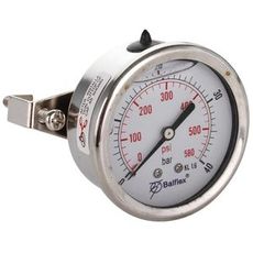 Manometer 40Bar, 63mm, bagmontering, pålidelig til moderate tryk.