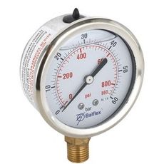 Manometer 60Bar 63mm til bundmontering med 1/4 Bsp tilslutning.