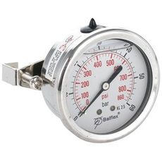Manometer 60Bar 63mm til bagmontering med 1/4 Bsp tilslutning.