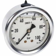 Manometer med bagmontering, 100 Bar, til pålidelig trykovervågning.
