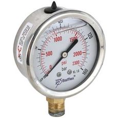 Manometer 160Bar, 63mm, bundmontering, perfekt til højtryksmiljøer.