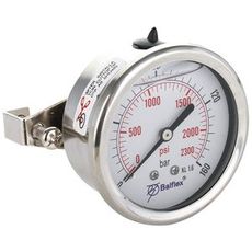 Manometer 160Bar, 63mm, bagmontering, til krævende industrielle anvendelser.