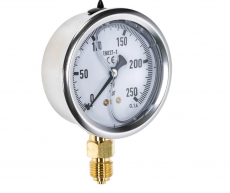 Manometer 250Bar, 63mm, bundmontering, robust og pålidelig.